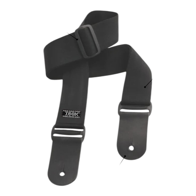 694 - Correia Lisa 5cm Ponta de Couro Ibox Preta