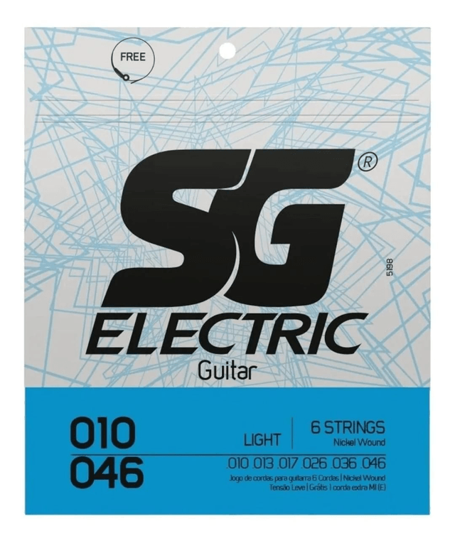 Pack Econômico 6 Encordoamentos Guitarra SG 010 e SG 009
