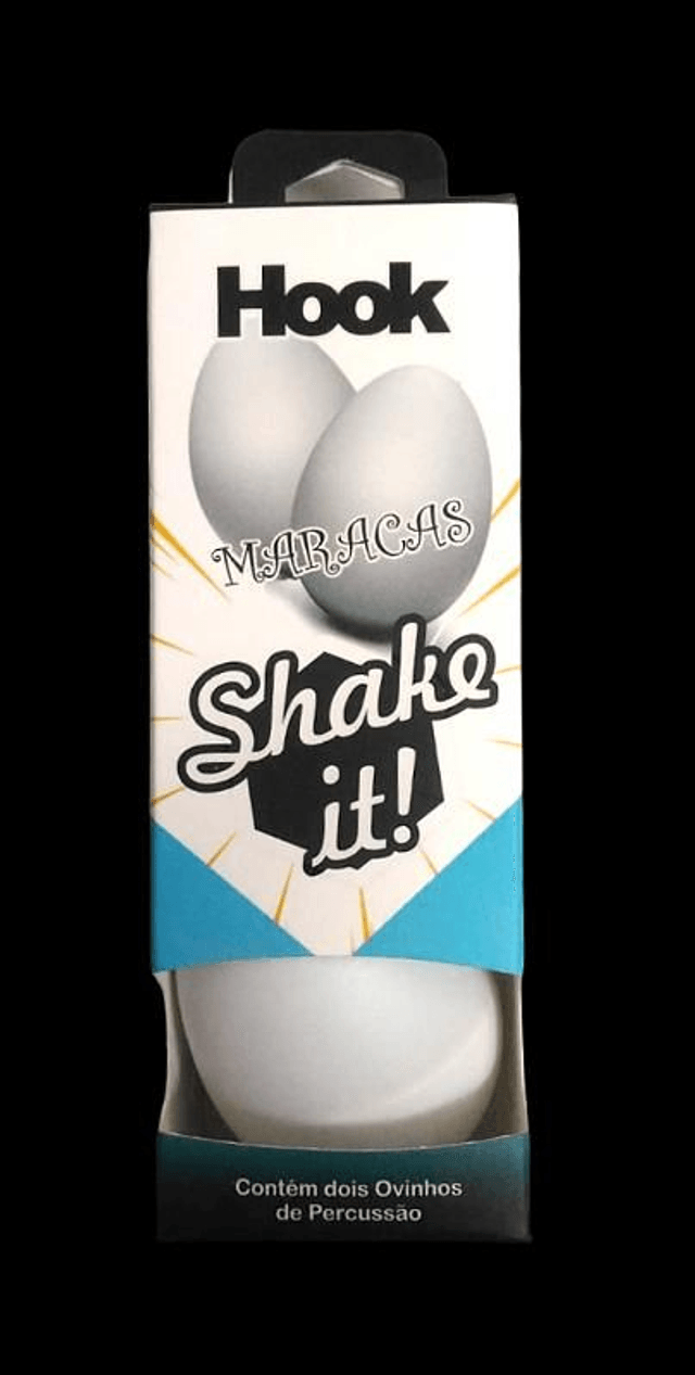 1108 - MARACA HOOK PAR COM 2 OVINHOS PRETO E BRANCO