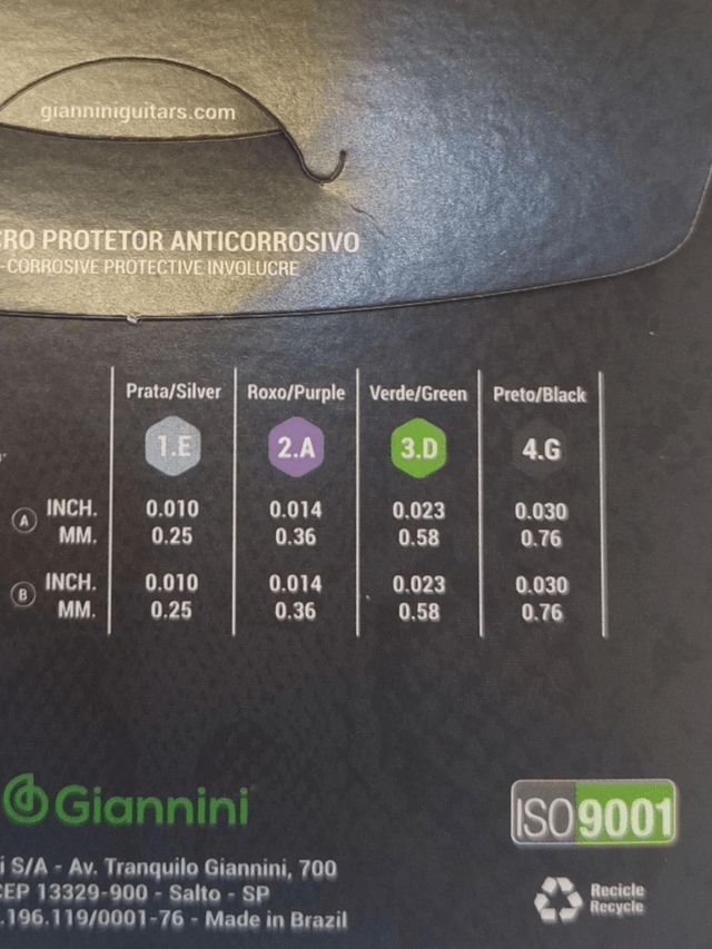 1052 - Encordoamento Cordas para Bandolin 0.10 GESBN Giannini 
