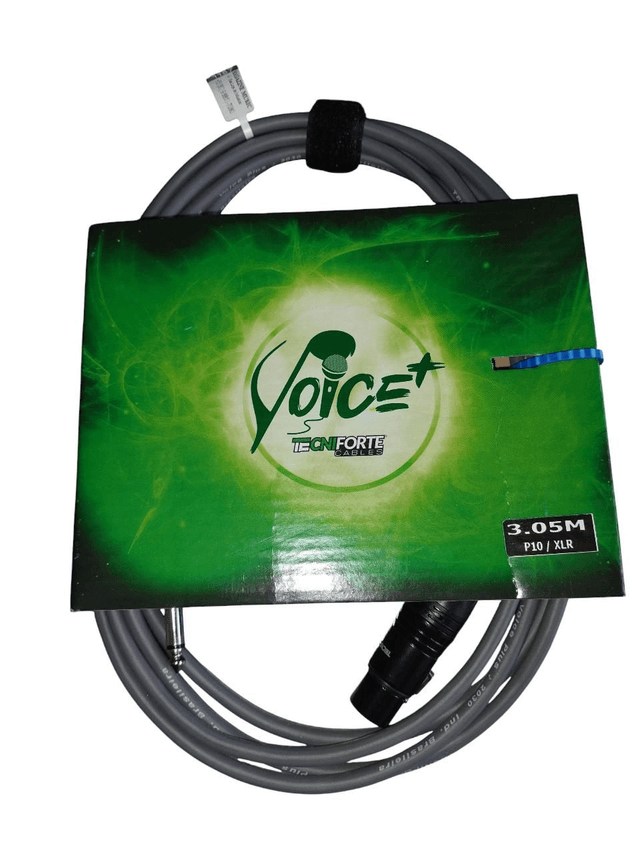 Cabo Microfone Voice Plus P10 XLR 3.05m Tecniforte Cód. 1157