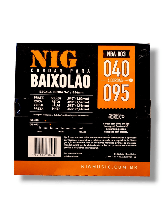462 - Encordoamento Cordas Baixolao 0.40 NBA-803 NIG 