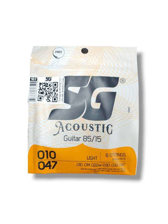 107 - Encordoamento Cordas Violão Aço 0.10 SG Strings 