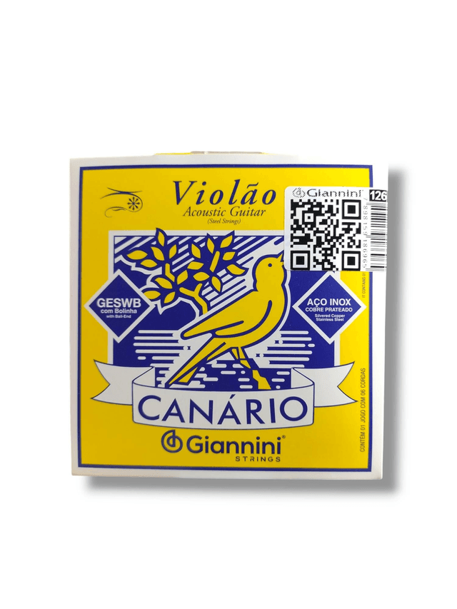 126 - Encordoamento Cordas Violão Aço Canário Giannini 
