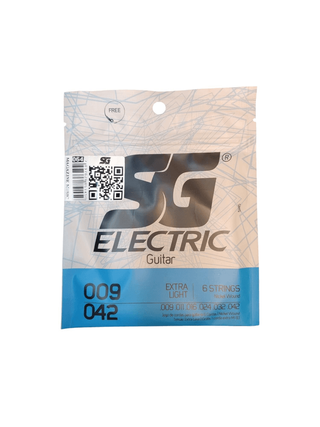 064 - Encordoamento Cordas Guitarra 0.09 SG Strings 